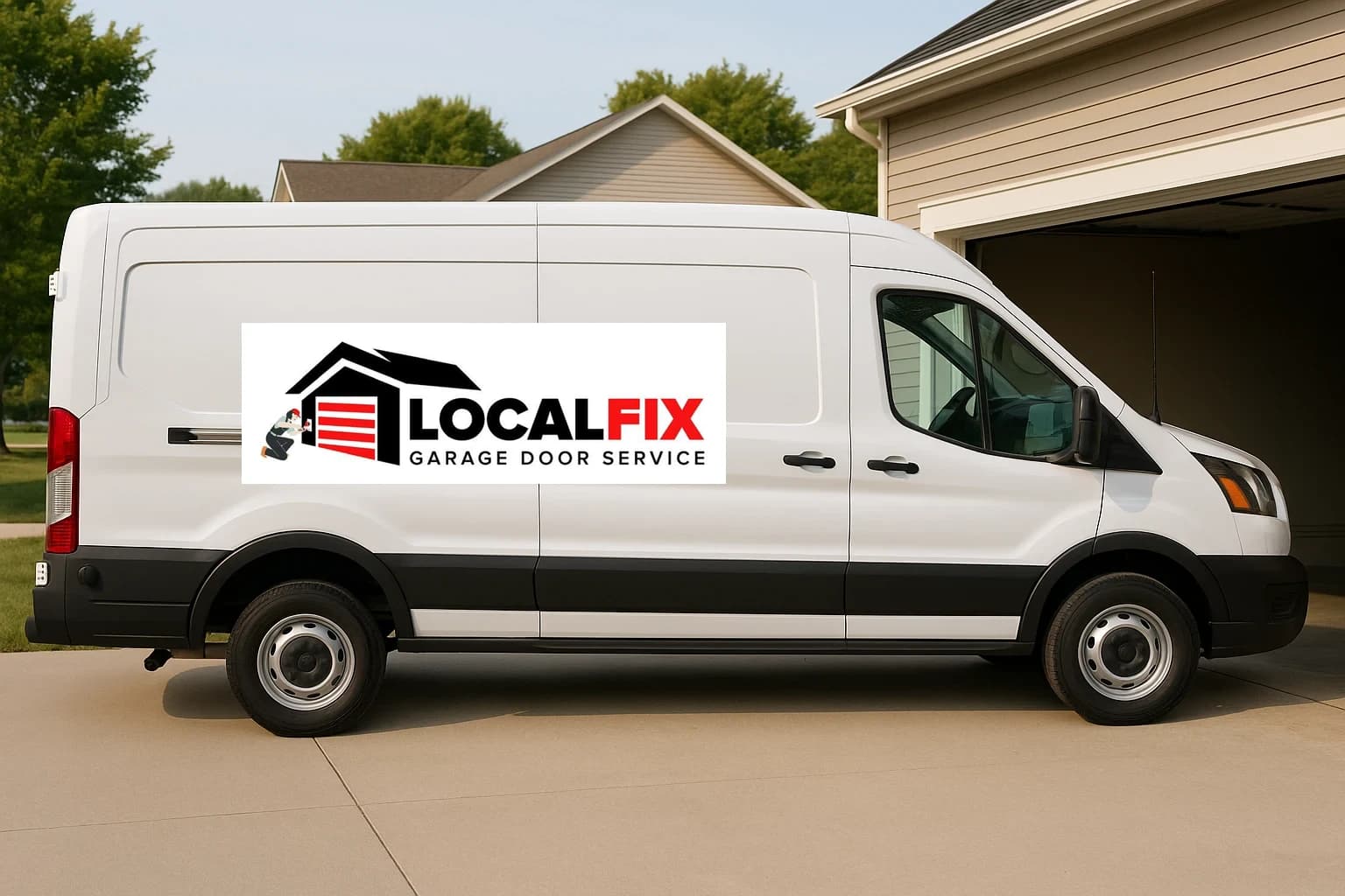 LocalFix Garage Door Service van on highway